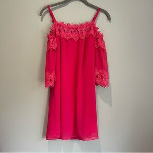 BCX Pink Off the Shoulder with Spaghetti Straps Dress